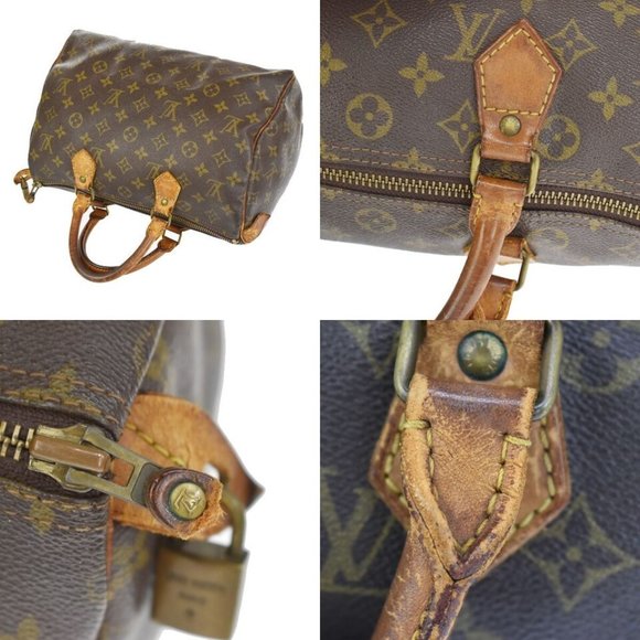 LOUIS VUITTON Speedy 30 Travel Hand Bag Monogram Leather Brown M41526 - Picture 2 of 16